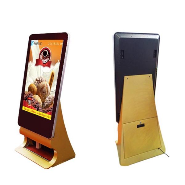 Full HD LCD Display 55 '' Free Standing Digital Signage With Shoe Polish Machine