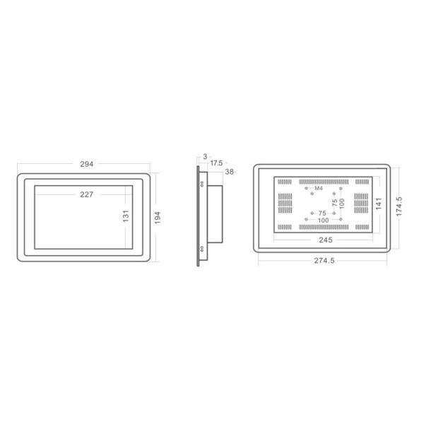 32G Hard Disk Industrial Touch Panel PC / Rugged All In One PC 2G RAM