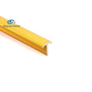 Cheap Anodized Extruded Aluminum T Channel 0.7-1.2mm Thickness ODM Available gold color with curve for sale