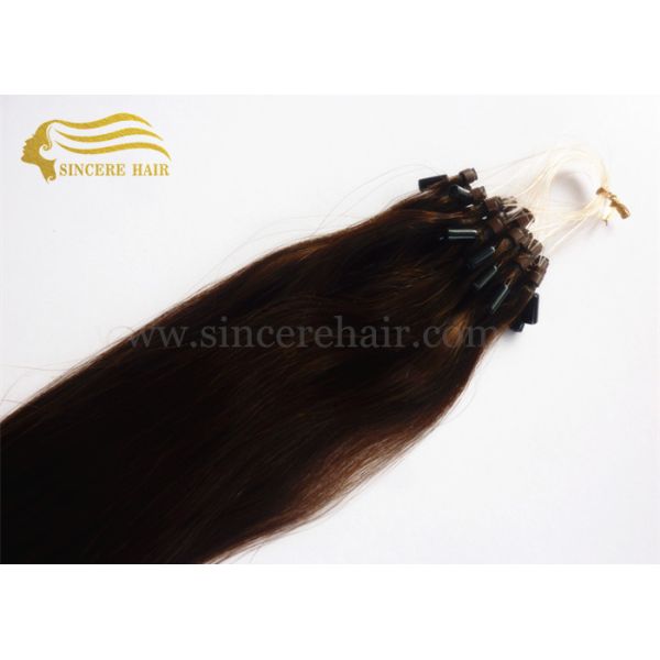 22" Micro Ring Hair Extensions - 22" Brown Pre Bodned Micro Ring Loop Hair