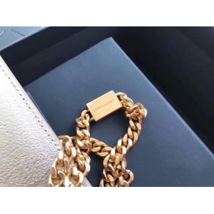 Adjustable Straps Polyester Saint Laurent YSL Woc Bag With Zipper Closure Silver