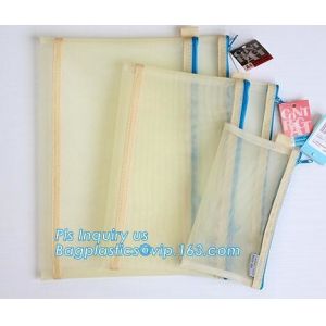 Office A4 /A5 size pvc plastic mesh zipper file bag, B6 A5 B5 A4 transparent