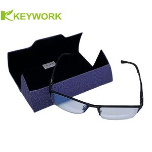 Purple Lycra Portable Eyeglass Case Irregular Embossed Printing