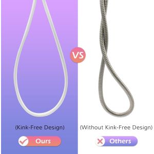 Revolutionary Ultra Soft Anti Kink SIlicone Shower Hose Extension With Brass