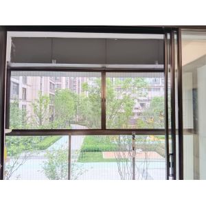 Square Frame Roller Screen Door In Black Mesh Standard Option