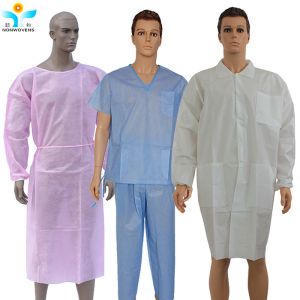 Breathable Work Wear Disposable Lab Coat With Pocket For Hospital