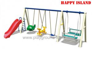 China Wave Plastic Slide Children Swing Sets , Outdoor Swing Sets For  Park RHA-15803 on sale