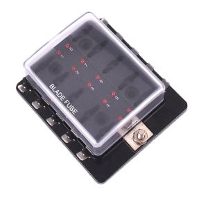 10 Way Blade Fuse Blocks ATO 125g Trike Fuse Holder With Cover