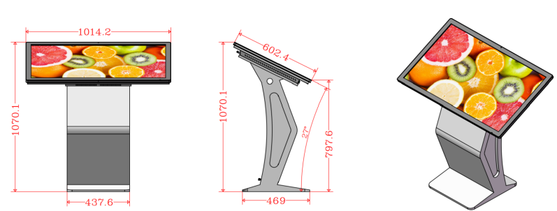 Digital Signage Floor Stand K Type Capacitive PCAP IR Touch Android Windows Monitor With Wifi HDMI USB Port Remote Control 43 49 55 65 Inch USB WIFI
