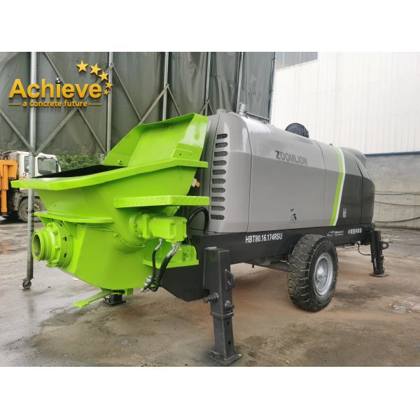 Quality Used Concrete Trailer Pumps ZOOMLION HBT80.16.174RSU  7540kg wholesale