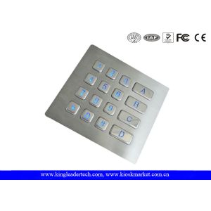 Numeric Illuminated Backlit Metal Keypad 16 Keys for Security Access Control
