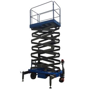 Cheap 8m Working Height Manganese Steel Mobile Scissor Lift Electrical Pulling Loading Capacity 450kg for sale