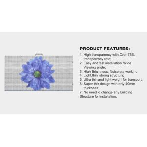 3D Adhesive LED Transparent Film Screen Full Color Transparent Glass LED Screen