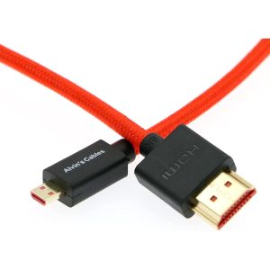 8K 2.1 Micro HDMI To Full HDMI Braided Coiled Cable For Atomos Ninja V 4K-60P