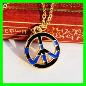 Cheap Peace Sign Necklace Clavicle chain Flower Power Hippie Anti War Dreamcatcher Pendants for sale