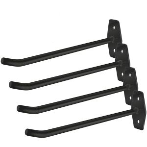 Wall Tyre Holders with Metal Screws and Dowels Retaining Bracket and Black Rim Holder