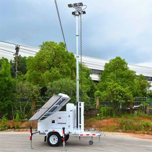 19.2 Hours Running Time Single Axle Eco-Friendly Solar Light Tower for Outdoor