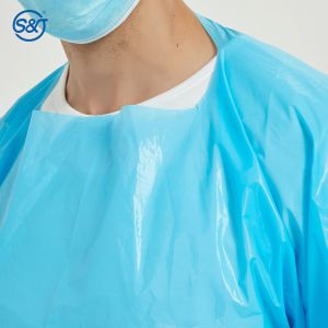 S&J Disposable CPE Gown 510K Certificated Protection Medical Surgical Isolated