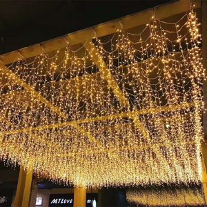 Window Curtain String Light LED 8 Lighting Modes Fairy Lights Remote Control
