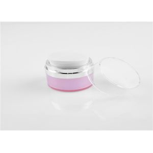 Empty Pink Eye Cream Lotion Container Double Wall Acrylic Powder Jars 30g 50g