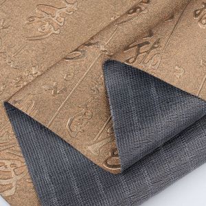 Wholesale PVC Artificial Synthetic Leather Chinoiserie Calligraphy Grain Pattern