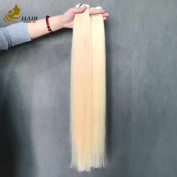 Quality New High Quality 613# Blonde Color Cuticle Remy Russian Virgin Tape Hair Extension wholesale
