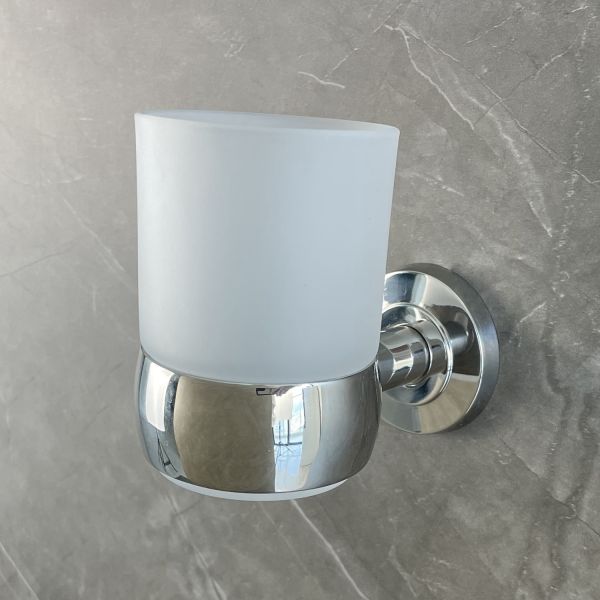 Hotel Single Bathroom Tumbler Holders Satin Polished Wall Mounted