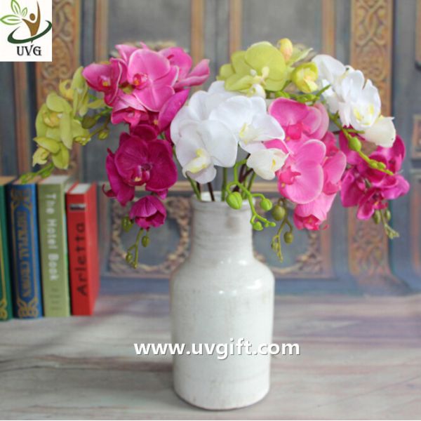 Quality UVG FOR40 Various cheap artificial flower with real touch PU orchid flowers for weddings wholesale