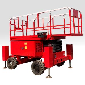 Cheap Mobile Electric Self-propelled Hydraulic Scissor Lift Platform Table Aerial Man Lift All Rough Terrain Lifter Scaffolding for sale