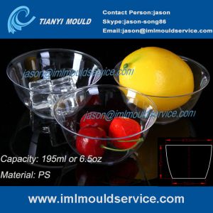 200ml thin wall PS disposable plastic ice cream bowls injection mould with lids
