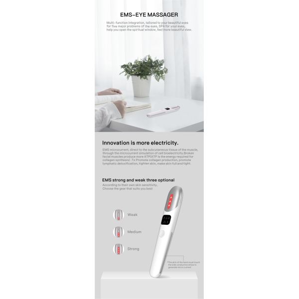 trending products 2021 new arrivals Mini Portable Eye Beauty Device Ems Electric Heating Eye Care Massager Pen