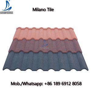 Sangobuild Milano Types Roof Tile Brick Red Color Stone Coated Roof Tiles In