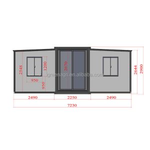 Customizable 40ft Expandable Container House With Gypsum Board Covering 20ft