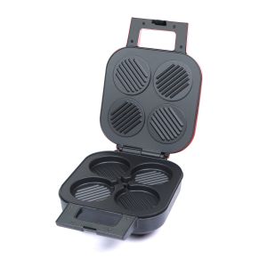 4 Holes Electric Hamburger Maker With Cool Touch Handle And Locking Latch