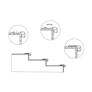 Aluminium Alloy Stair Nosing LED Profile Extrusion Anodized For Strip Lights