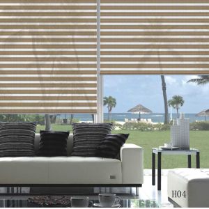 100% Polyester cordless automated zebra blind and shade day night window blinds