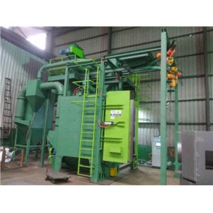 CE Hanging Chain Conveyor Shot Blasting Machine For Cleaning Alloy Wheels