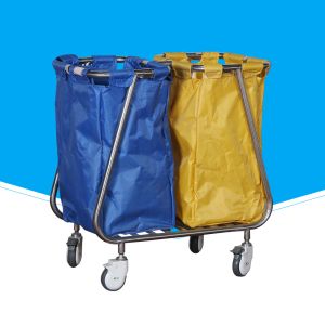 Adjustable Biomedical Waste Trolley , Noiseless Laundry Trolleys For Hospitals