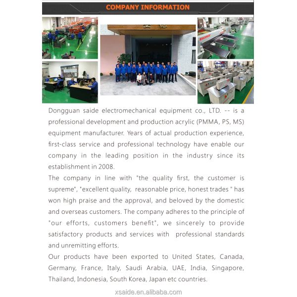 acrylic chamfering machine position adjusting plate by loosen screw