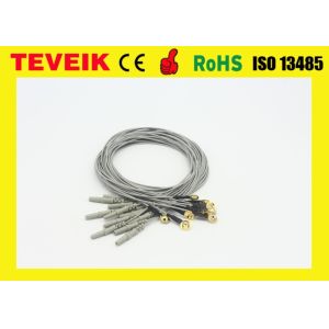 Customize Flexible Soft EEG Cable With Gold Plated Copper Cup , eeg electrodes