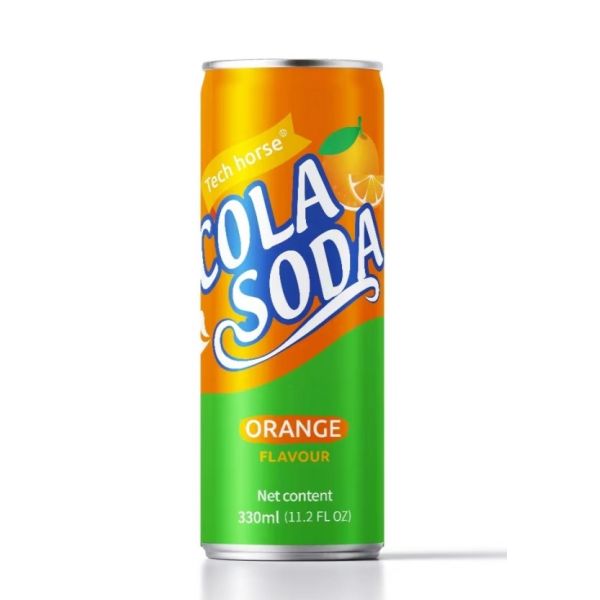 OEM Private Label Cola Drink 300ml Orange Flavour Soda Drink Canning service