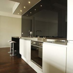 Cheap Glass Painted Backsplash , Painted Plexiglass Backsplash Black for sale