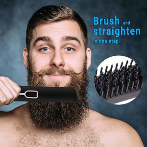 LCD Display 19W Heated Beard Straightening Brush