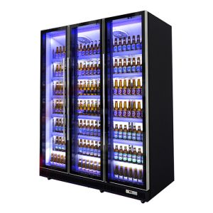 Digital Control Commercial Display Freezer Multi Glass Door Dazzle Black Display