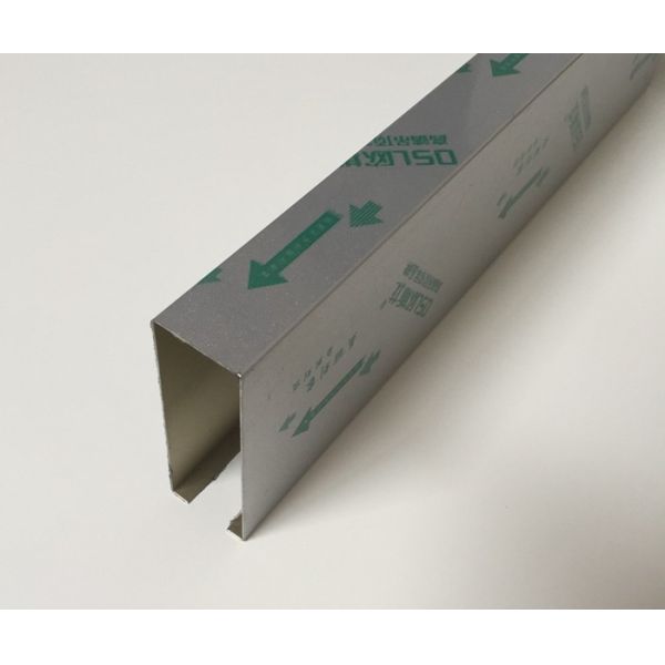 Polyester Roller Coating Linear Metal Ceiling Grey Aluminum Baffle Ceiling