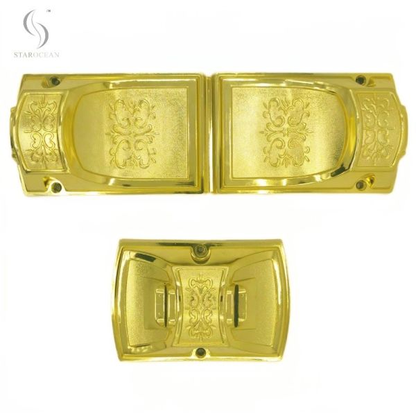 Shiny Golden PP Recycled Material Coffin Corner Anti-Fading Coffin Decoration 8#