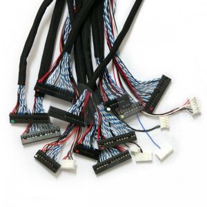 OEM ODM Lcd HRS JAE JST I Pex Cable , Lvds Display Cable Silver Terminal