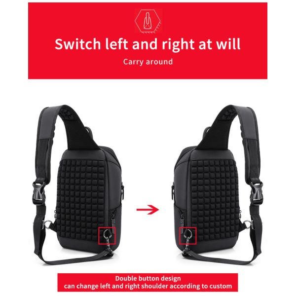 High quality custom logo men's fashion waterproof business sling bag shoulder bag chest bag