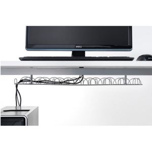 Silver Desk Cable Management Box Charger Trunking Hide Tidy Cover Tray Organiser
