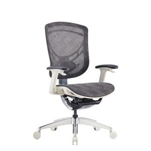 Grey Ergo Swivel Chair Paddle Shift Wire Control mesh Office Seating Ergo Office
